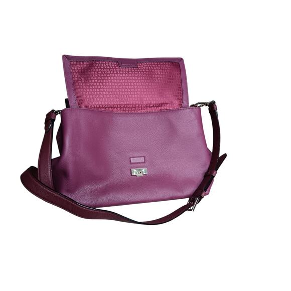 Kate Spade Purple Pebbled Leather Crossbody Satchel Bag Gold Hardware - Picture 5 of 16